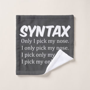 Syntax Funny Nose Picking Wash Cloth