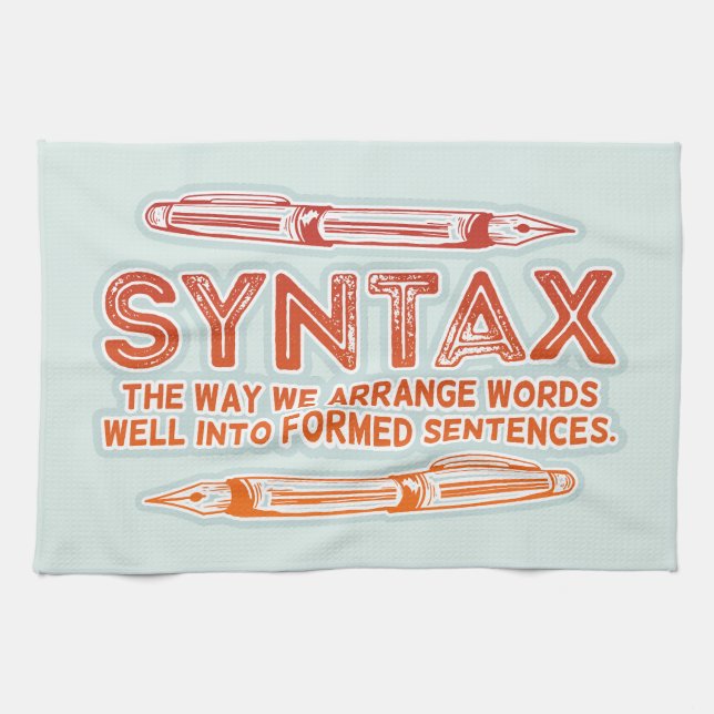 Syntax Funny Sentence structure Grammar Tea Towel (Horizontal)