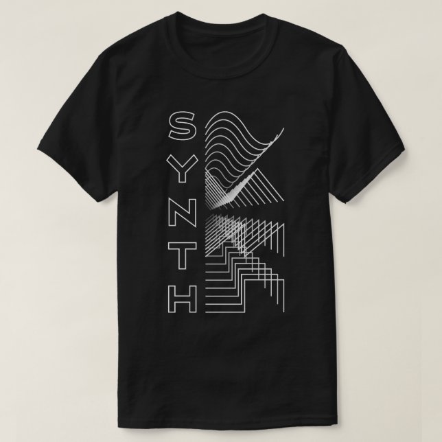 Synth Waveform Audio Analogue Design Modular Gift  T-Shirt (Design Front)