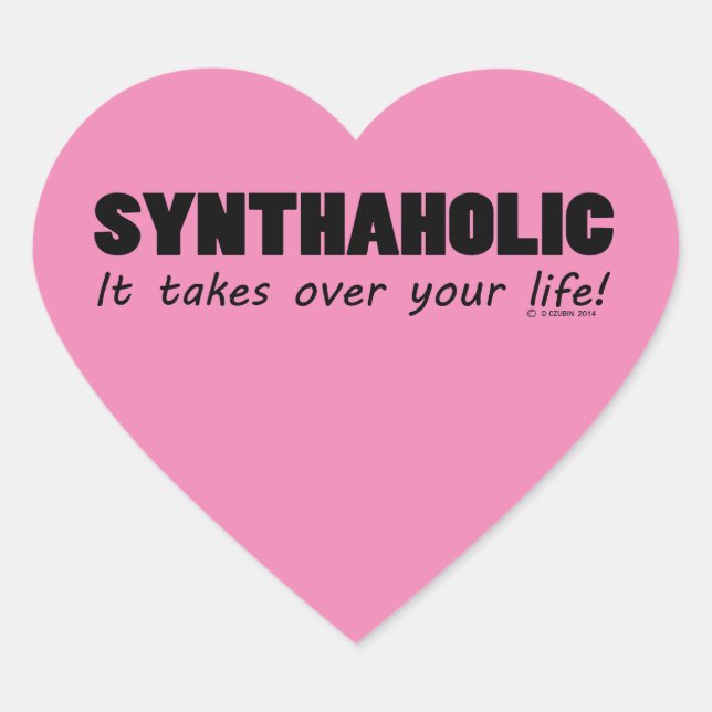 Synthaholic Life Heart Sticker (Front)