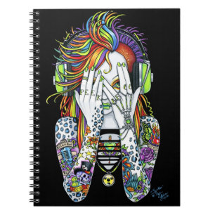 Synthea Psytrance Peek A Boo Tattoo Notebook