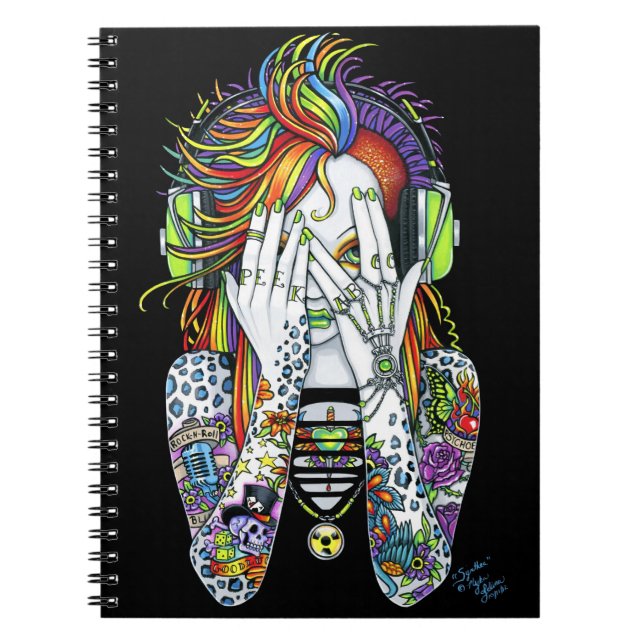 Synthea Psytrance Peek A Boo Tattoo Notebook (Front)