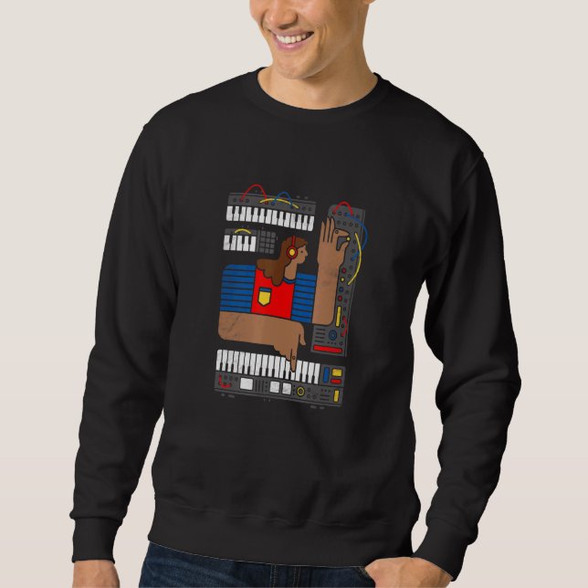 Synthesizer Analogue Modular Synth Studio Gear Vin Sweatshirt (Front)