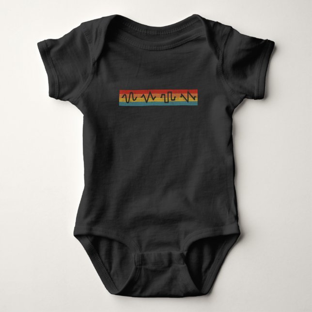 Synthesizer Audio Waveform Synth Rave Analogue Mus Baby Bodysuit (Front)