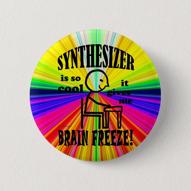 Synthesizer, Brain Freeze 6 Cm Round Badge (Front)