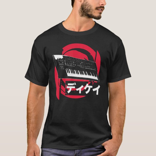 Synthesizer Japanese Analogue Synthwave Techno Syn T-Shirt (Front)