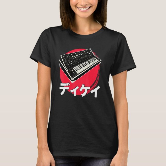 Synthesizer Japanese Analogue Synthwave Techno Syn T-Shirt (Front)