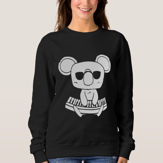Synthesizer Keyboard Instrument Koala As Keyboard  Sweatshirt (Front)