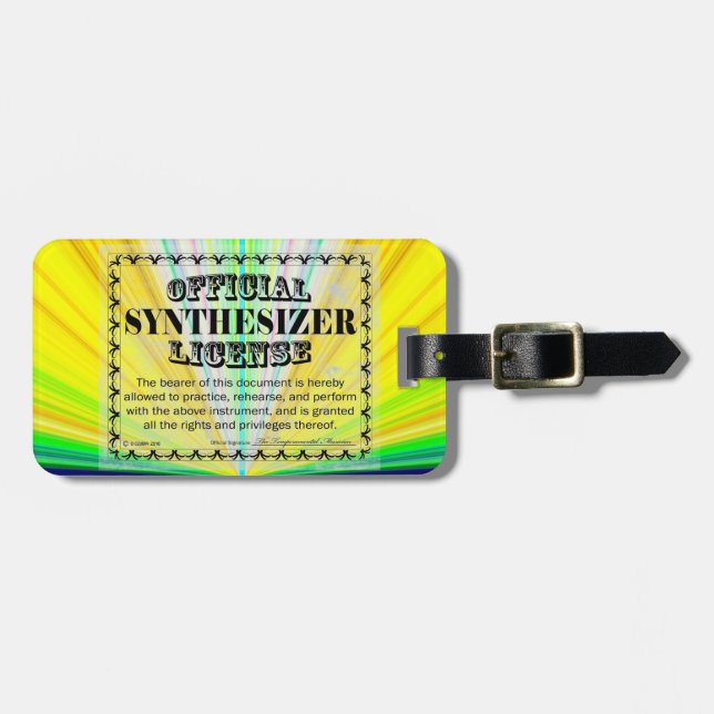Synthesizer License Luggage Tag (Front Horizontal)