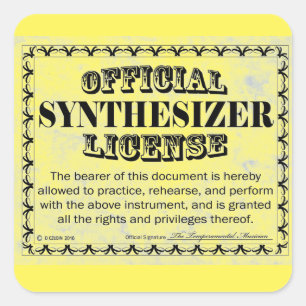 Synthesizer License Square Sticker