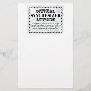 Synthesizer License Stationery
