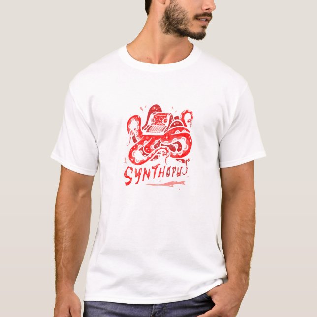 Synthesizer Octopus Analog Dj Nerd Producer Daw Sy T-Shirt (Front)