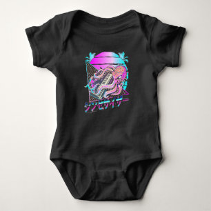 Synthesizer Octopus Vaporwave Kraken Analogue Synt Baby Bodysuit