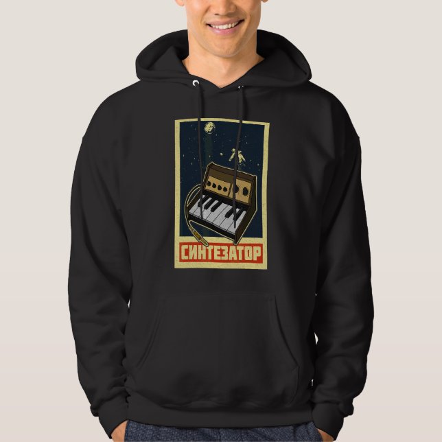 Synthesizer Synth Keyboard Electronic Musicians Mo Hoodie (Front)