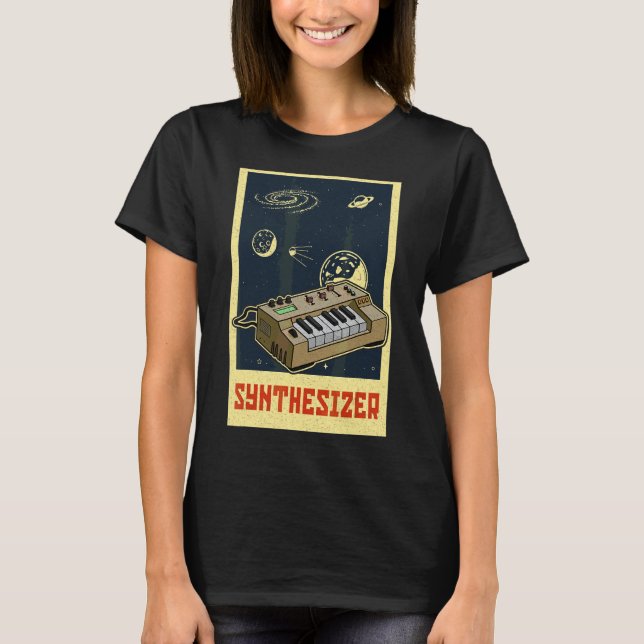 Synthesizer Synth Keyboard Electronic Musicians Mo T-Shirt (Front)