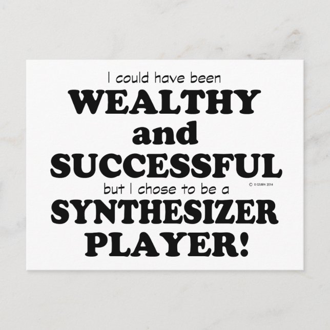 Synthesizer Wealthy & Successful Postcard (Front)
