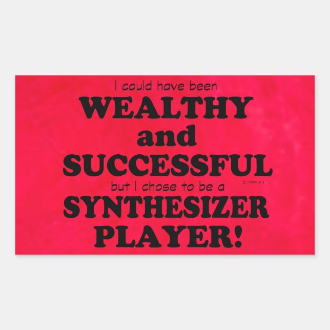 Synthesizer Wealthy & Successful Rectangular Stick Sticker (Front)