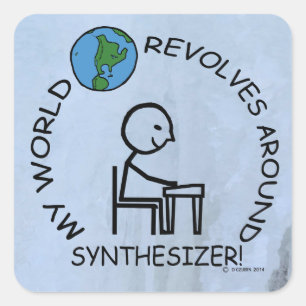 Synthesizer - World Revolves Around Square Sticker