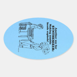 Synthesizer Zombie Explode Oval Sticker