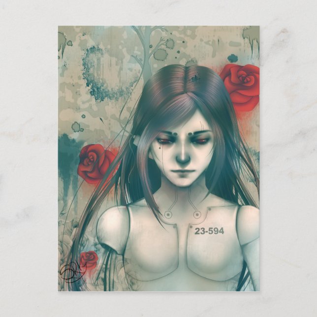 Synthetic Beauty blue version Postcard (Front)