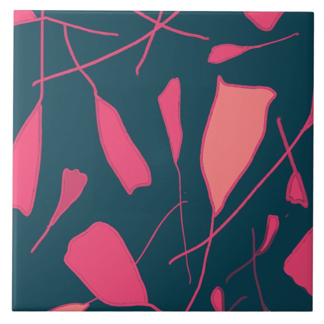 Synthetic plain rose petals ceramic tile (Front)