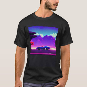Synthwave car outrun retrowave futuresynth sci fi T-Shirt