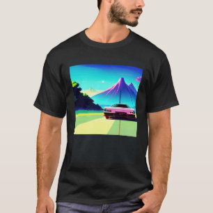 Synthwave car outrun retrowave futuresynth sci fi  T-Shirt