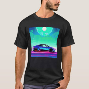 Synthwave car outrun retrowave futuresynth sci fi T-Shirt