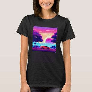 Synthwave car outrun retrowave futuresynth sci fi T-Shirt