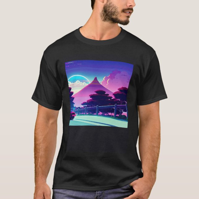 Synthwave car outrun retrowave futuresynth sci fi  T-Shirt (Front)