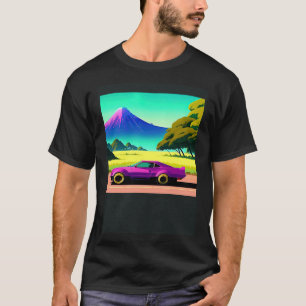 Synthwave car outrun retrowave futuresynth sci fi T-Shirt