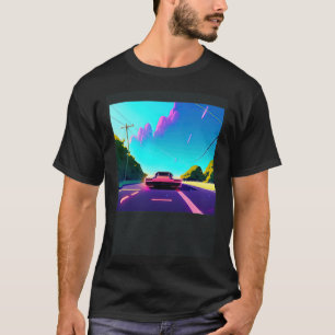 Synthwave car outrun retrowave futuresynth sci fi T-Shirt