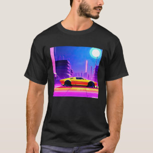 Synthwave car outrun retrowave futuresynth sci fi T-Shirt