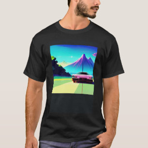 Synthwave car outrun retrowave futuresynth sci fi  T-Shirt