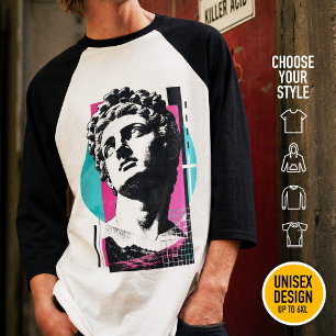 Synthwave Colossians Modern Christian Retro Grid T-Shirt