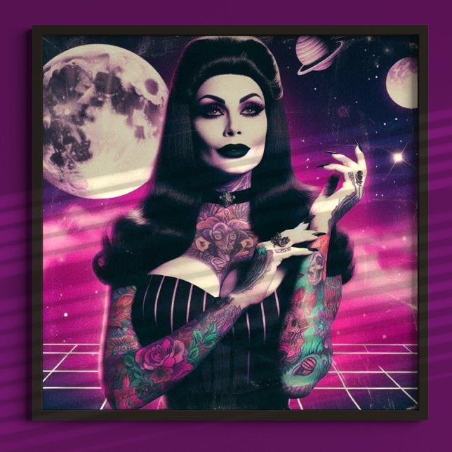 Synthwave Goth Pin-up Poster (Creator Uploaded)