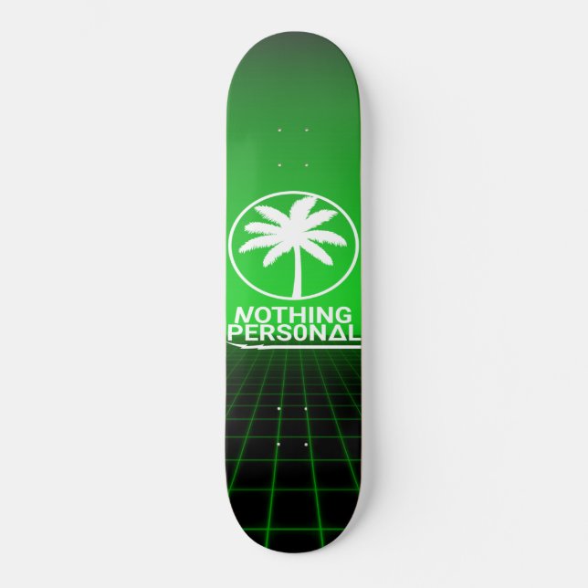 Synthwave Grid Skateboard (Front)