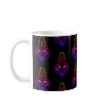 Synthwave Jackals Skull Coffee Mug