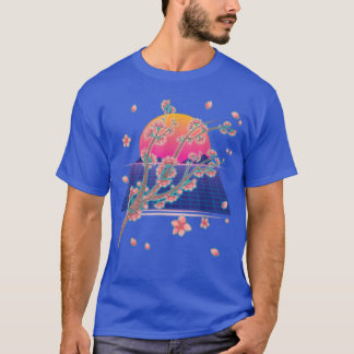 Synthwave Japan Sakura Flower 90s Vaporwave Cherry T-Shirt