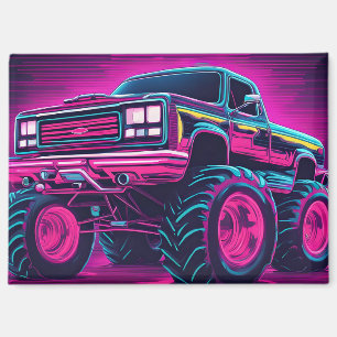 Synthwave Monster Truck Magnet