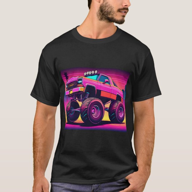 Synthwave Monster Truck T-Shirt (Front)