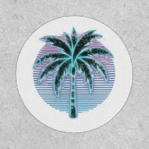 Synthwave neon palm tree