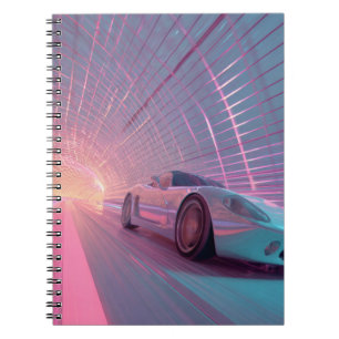 Synthwave Neon Speed Tunnel Notebook