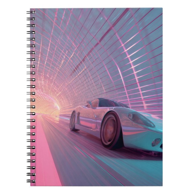 Synthwave Neon Speed Tunnel Notebook (Front)