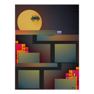 Synthwave Neurality Modernist II Poster