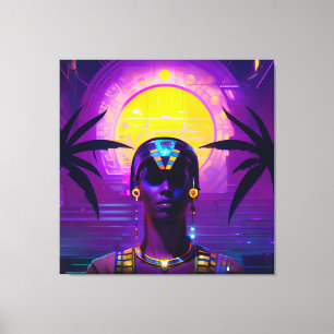 Synthwave Pharaoh Canvas Print