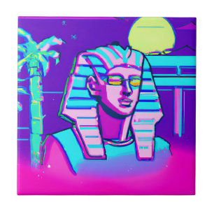Synthwave Pharaoh Ceramic Tile