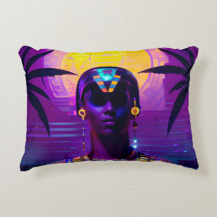 Synthwave Pharaoh Decorative Cushion