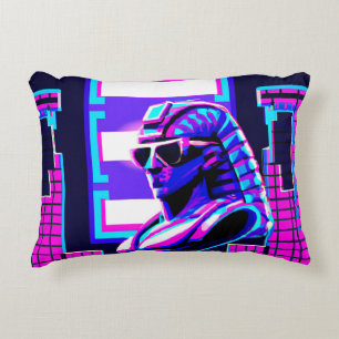 Synthwave Pharaoh Decorative Cushion