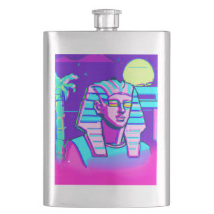 Synthwave Pharaoh Hip Flask
